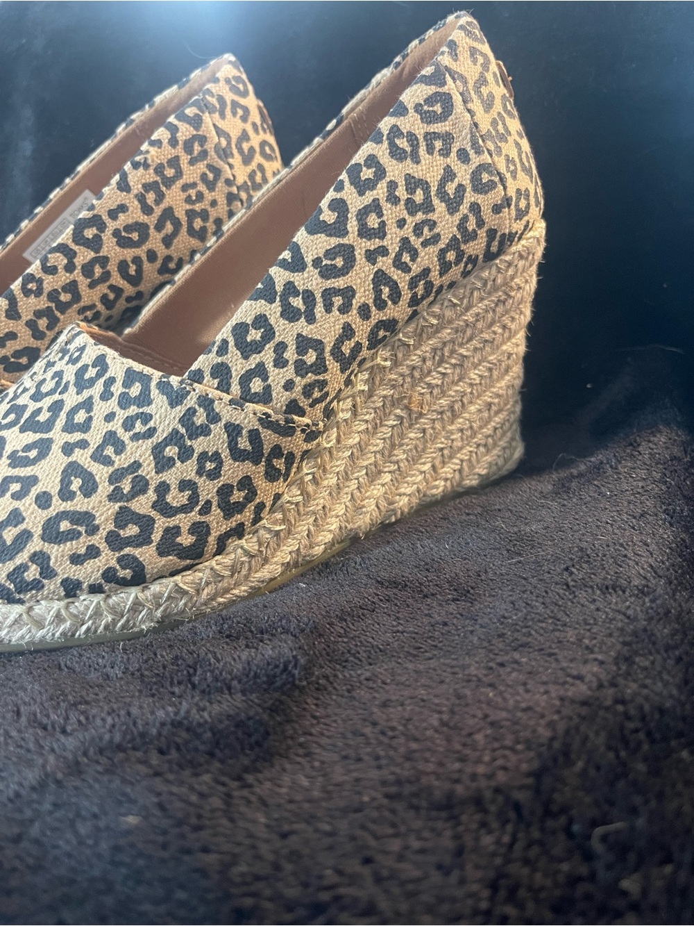 Leopard Espadrille Wedge Peep-Toe Espadrilles - Women's Size 7- Like New - Picture 4 of 10